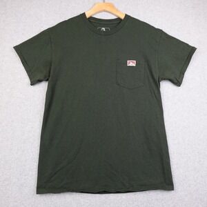 Ben Davis Mens Pocket T Shirt Short Sleeve Green Cotton Medium Throwback Work